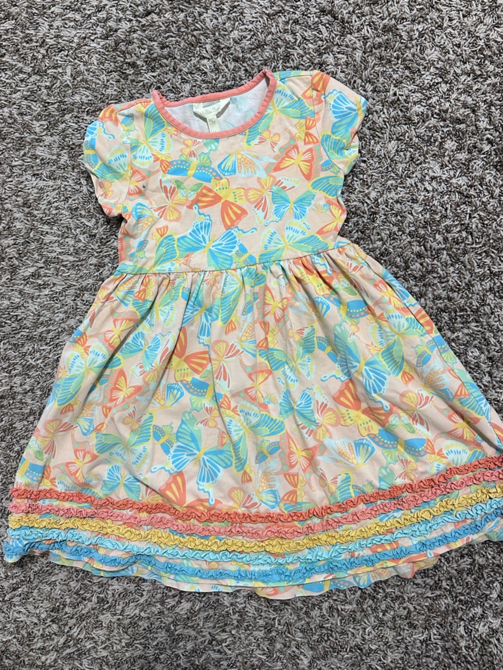 Matilda Jane girls Dress size 6 with Multicolor Butterfly Print